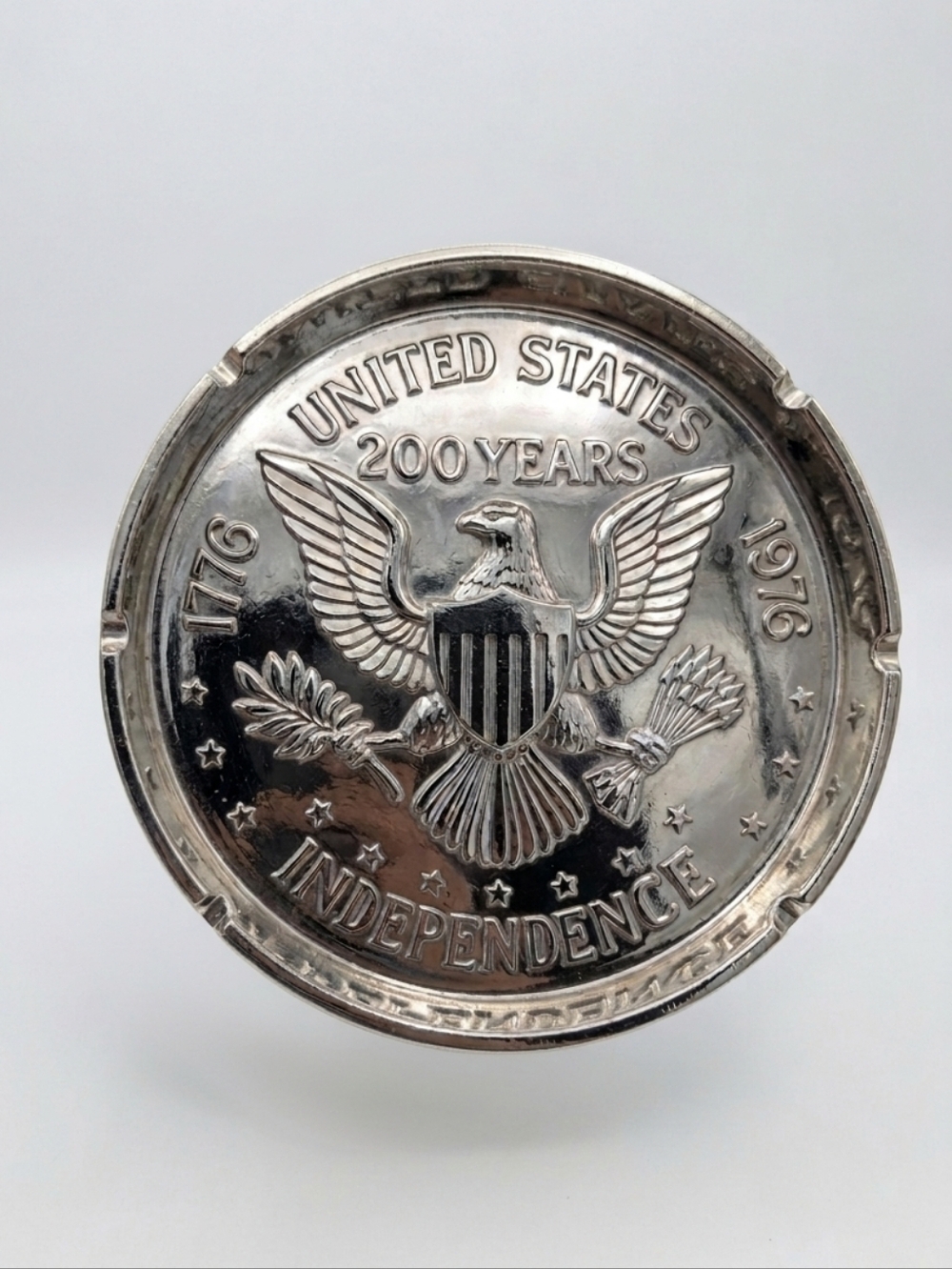 Mid Century United States Independence Bicentennial 1976 ceramic Ashtray 8"